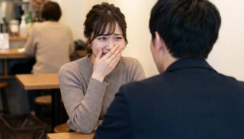 質問する女性