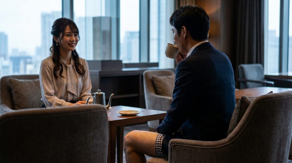 コーヒーを飲む男性