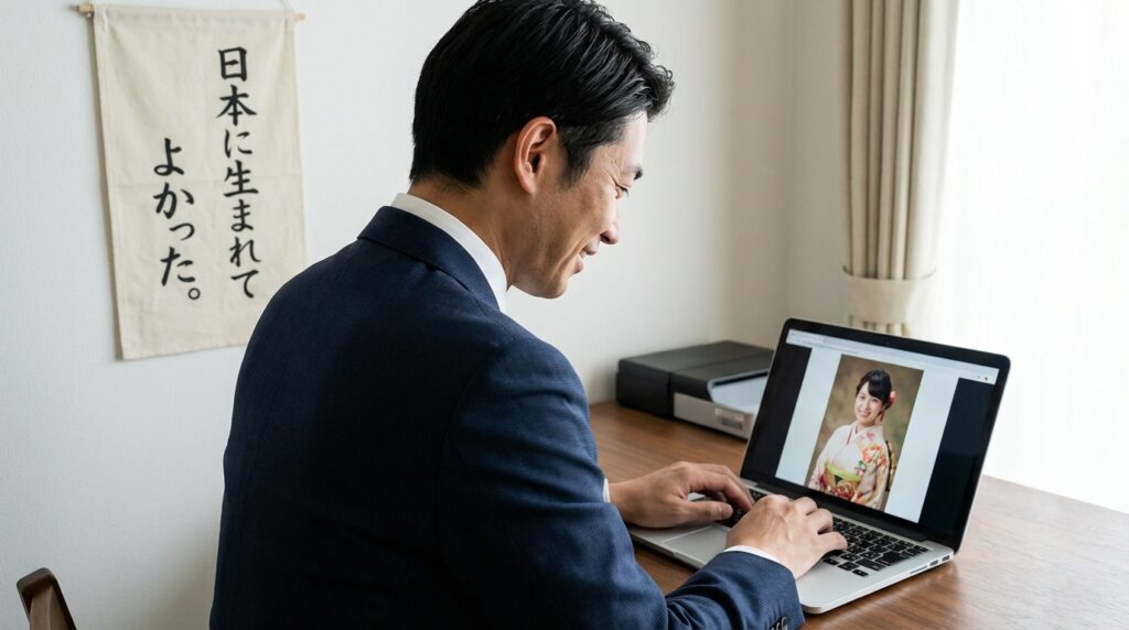 PC作業をする男性