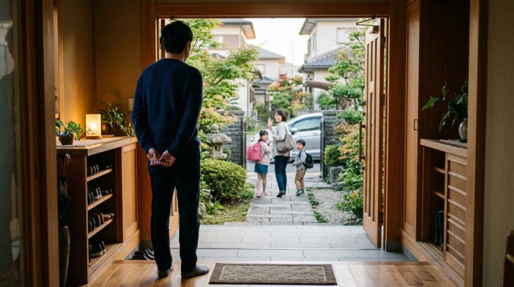 家族を見送る
